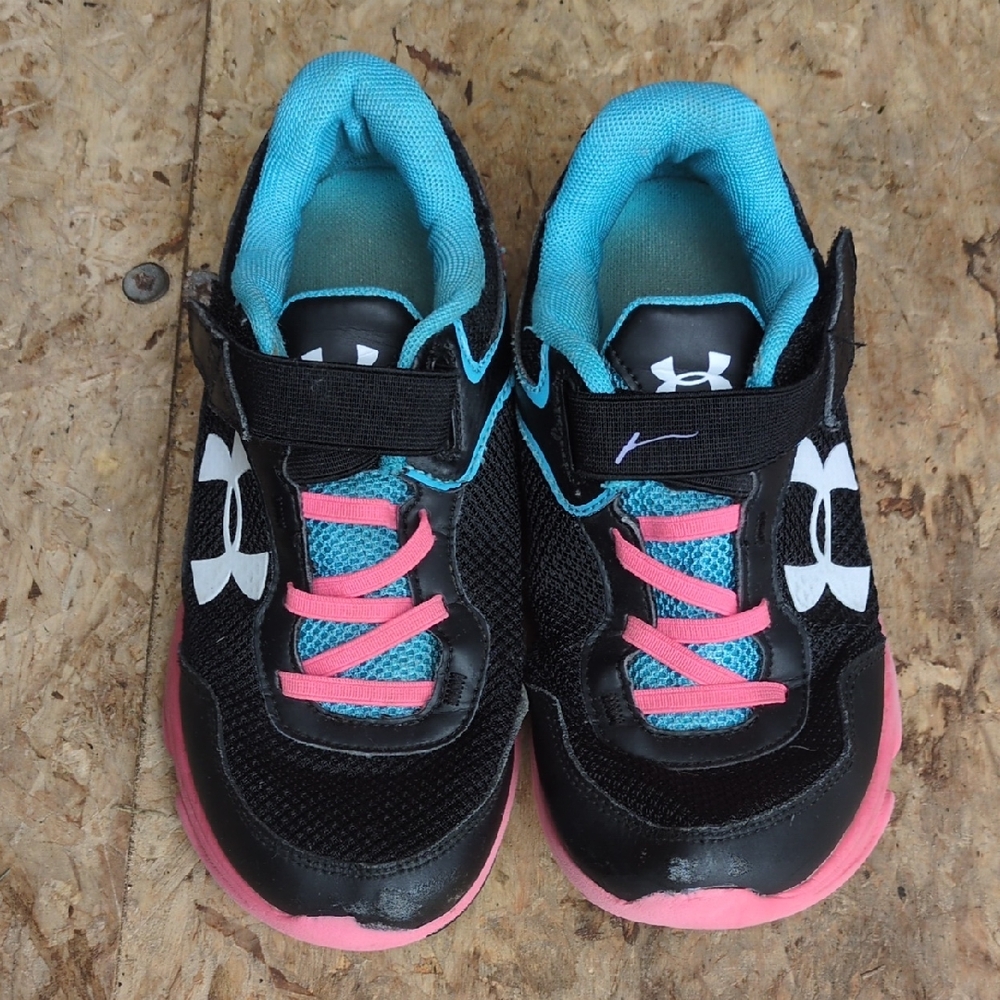 Under Armour Kids' Black, Pink, and Blue Sneakers